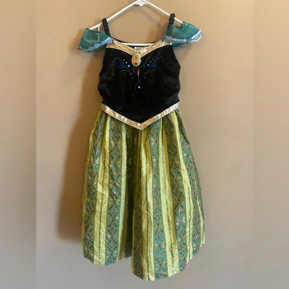 Disney Parks Frozen Anna Coronation Gown Girls Costume size large 10/12